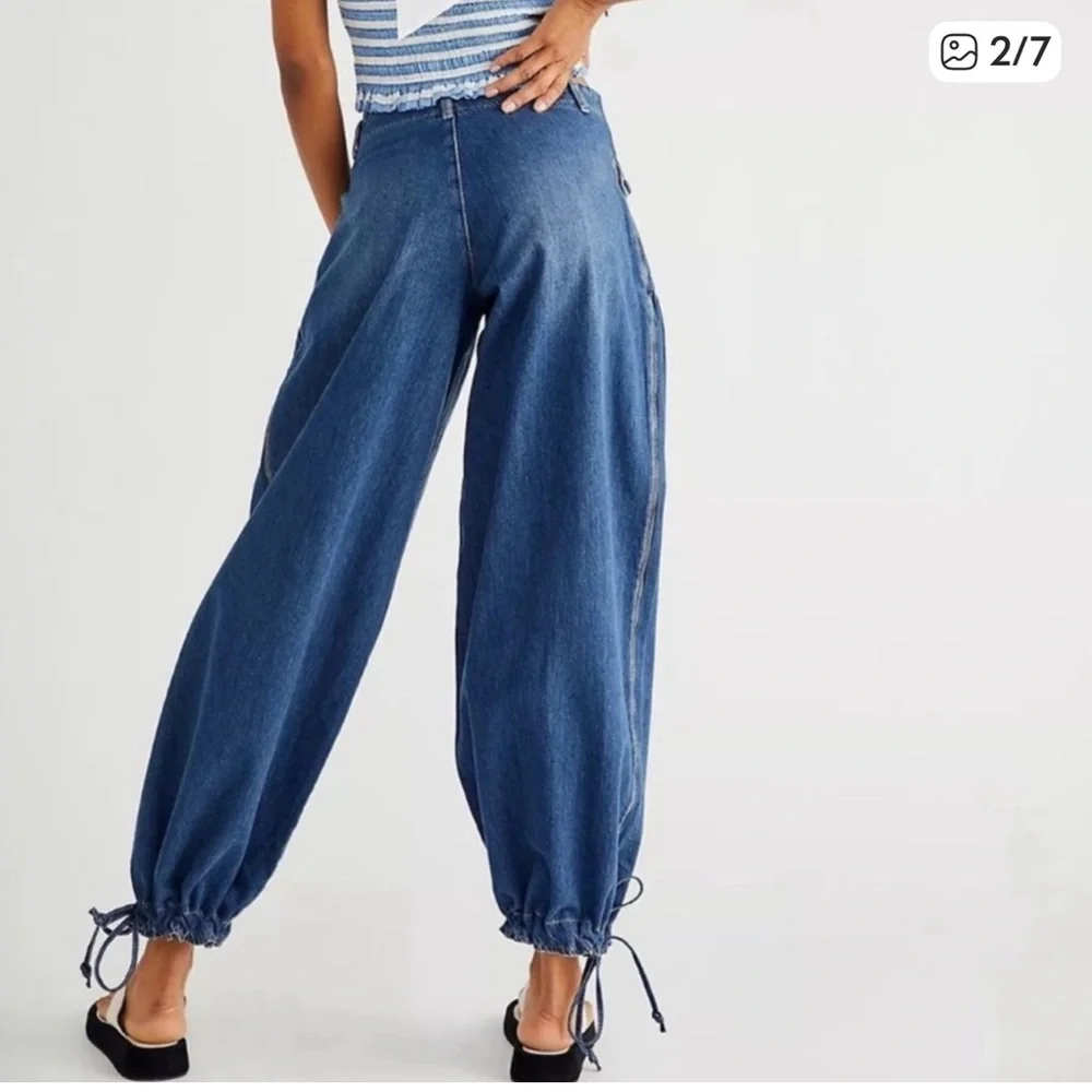 Free People We The Free Lotus Jeans Ballon Mid-Rise jeans Size 27 - Picture 4 of 8